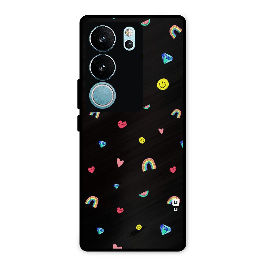Cute Multicolor Shapes Metal Back Case for Vivo V29