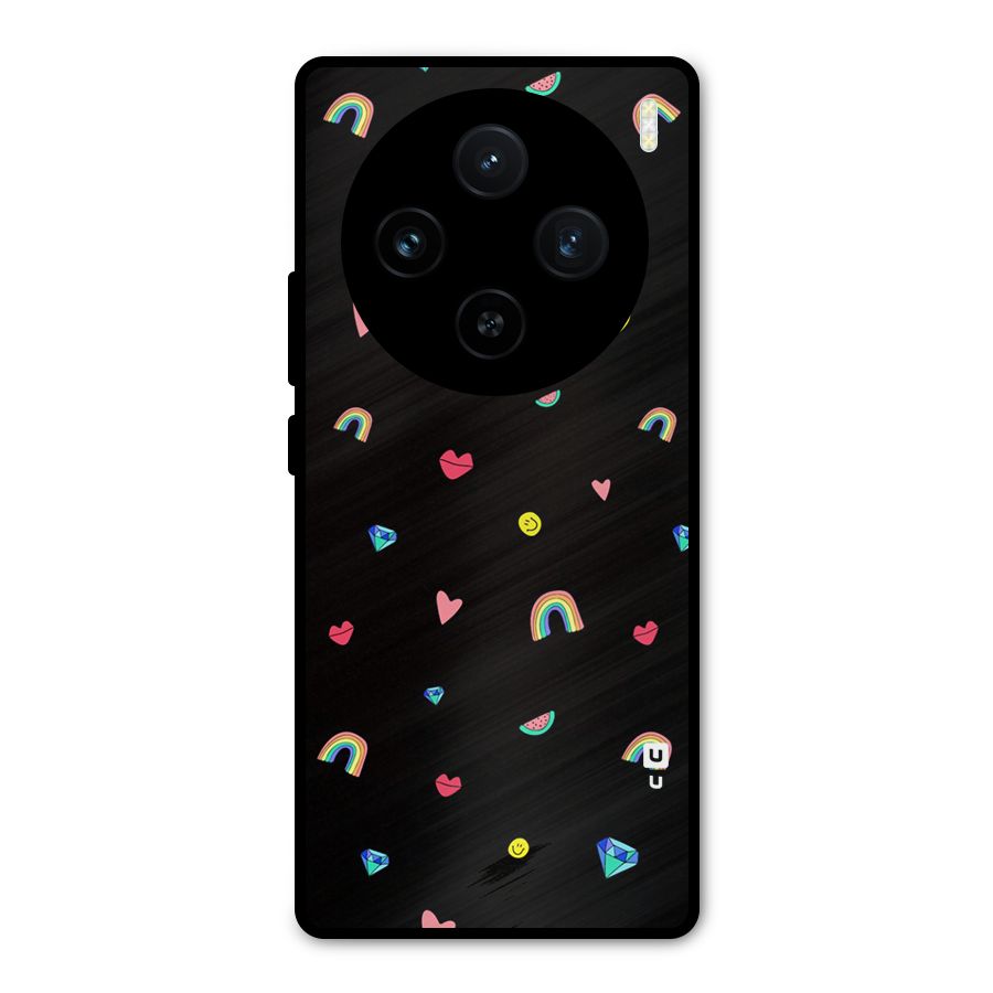 Cute Multicolor Shapes Metal Back Case for Vivo X100