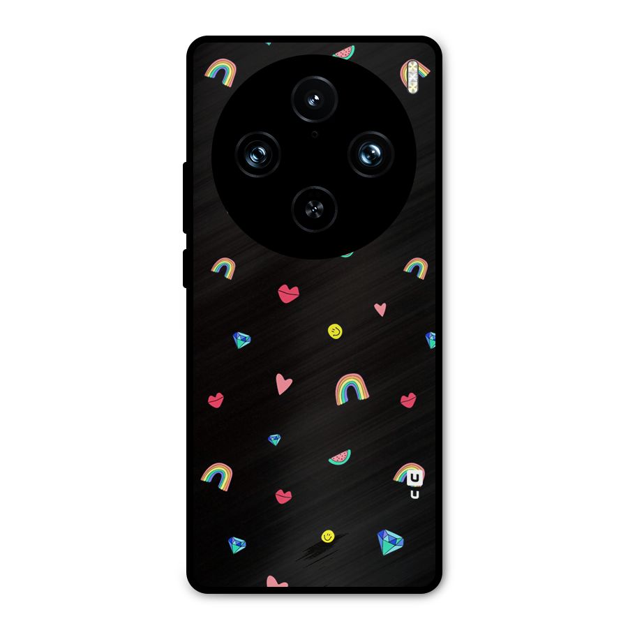 Cute Multicolor Shapes Metal Back Case for Vivo X100 Pro