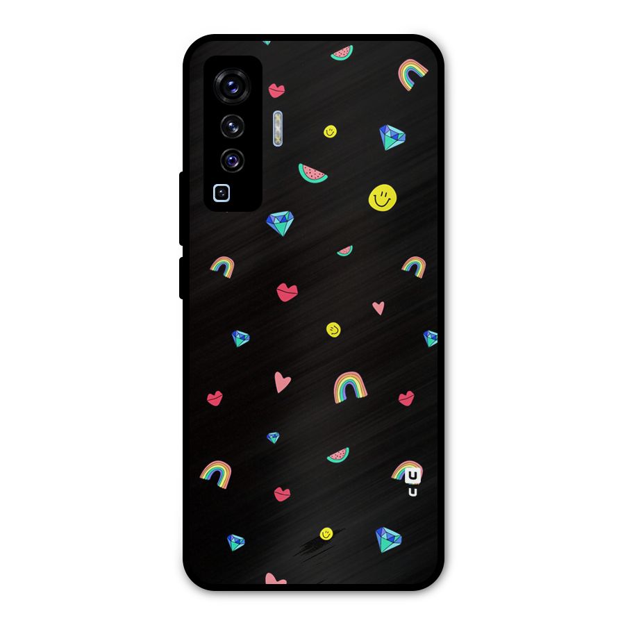 Cute Multicolor Shapes Metal Back Case for Vivo X50