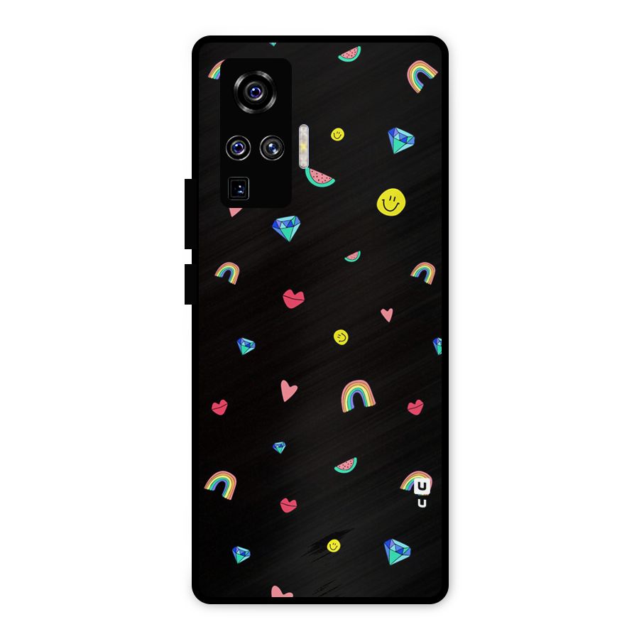 Cute Multicolor Shapes Metal Back Case for Vivo X50 Pro