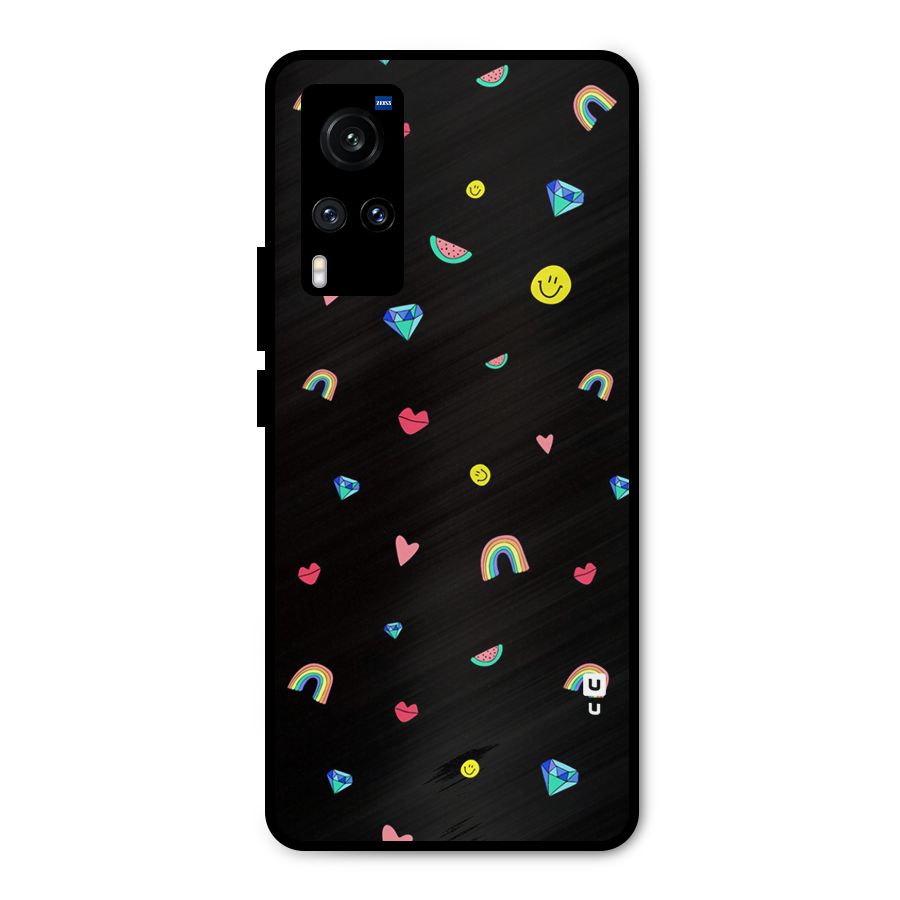 Cute Multicolor Shapes Metal Back Case for Vivo X60