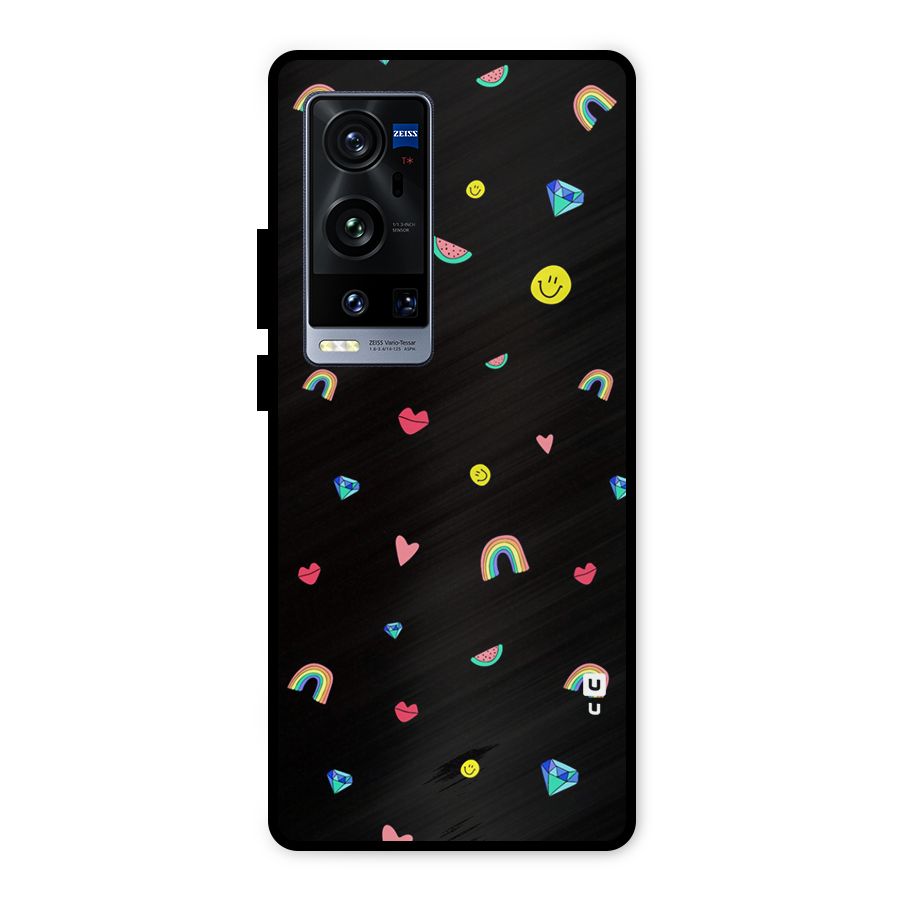 Cute Multicolor Shapes Metal Back Case for Vivo X60 Pro Plus