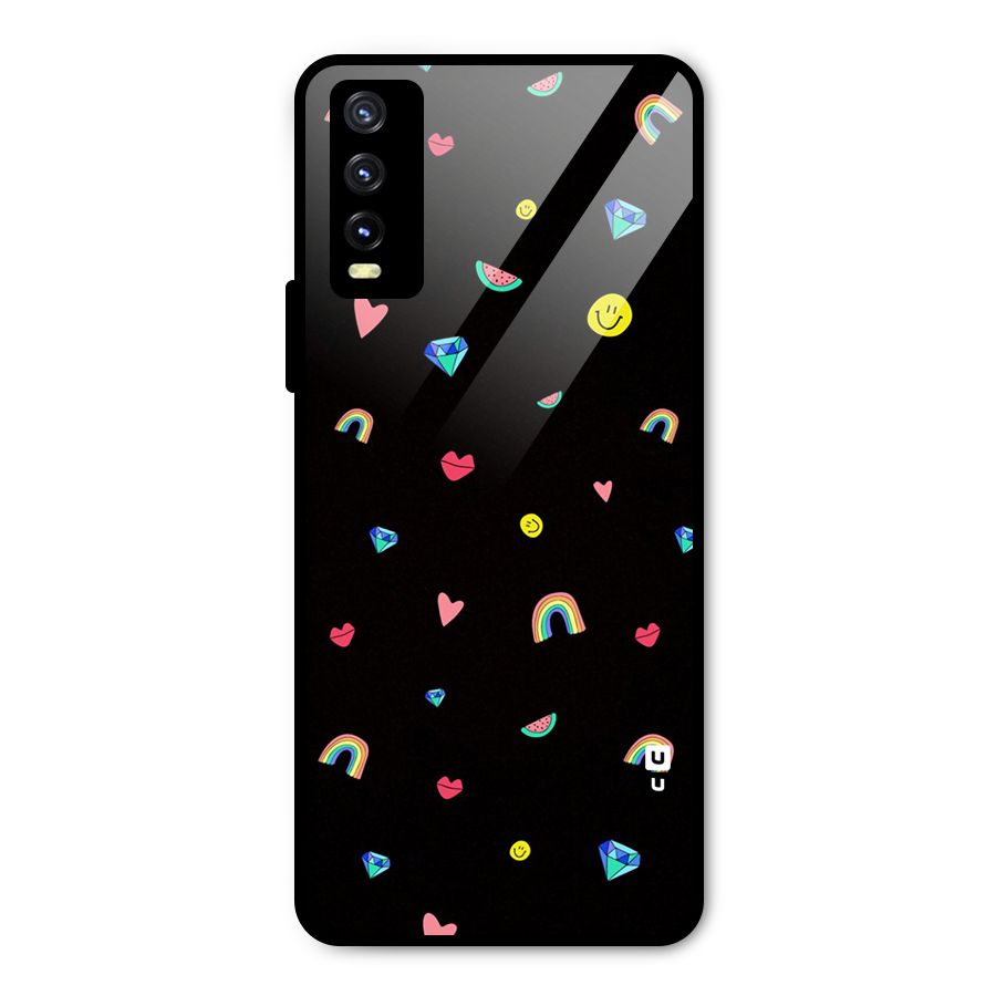 Cute Multicolor Shapes Metal Back Case for Vivo Y20