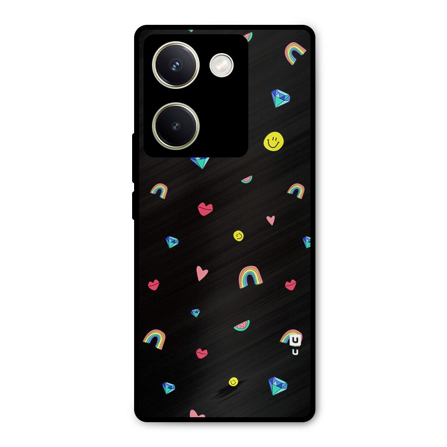 Cute Multicolor Shapes Metal Back Case for Vivo Y200 Pro