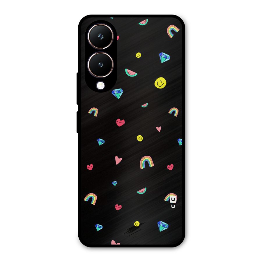 Cute Multicolor Shapes Metal Back Case for Vivo Y28