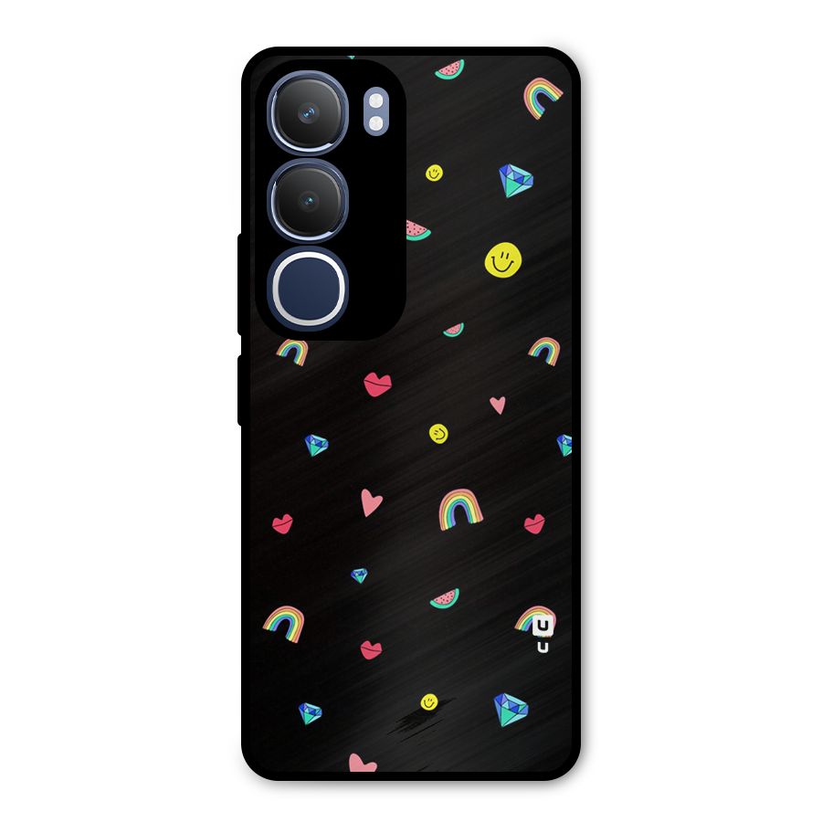 Cute Multicolor Shapes Metal Back Case for Vivo Y29