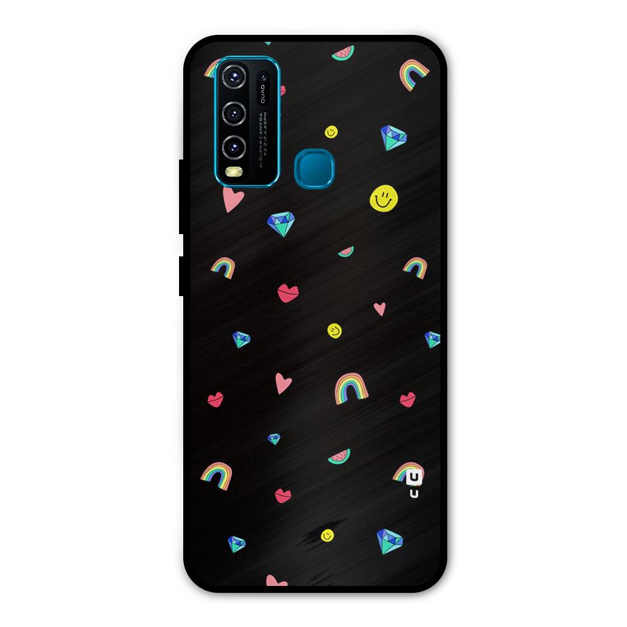 Cute Multicolor Shapes Metal Back Case for Vivo Y30
