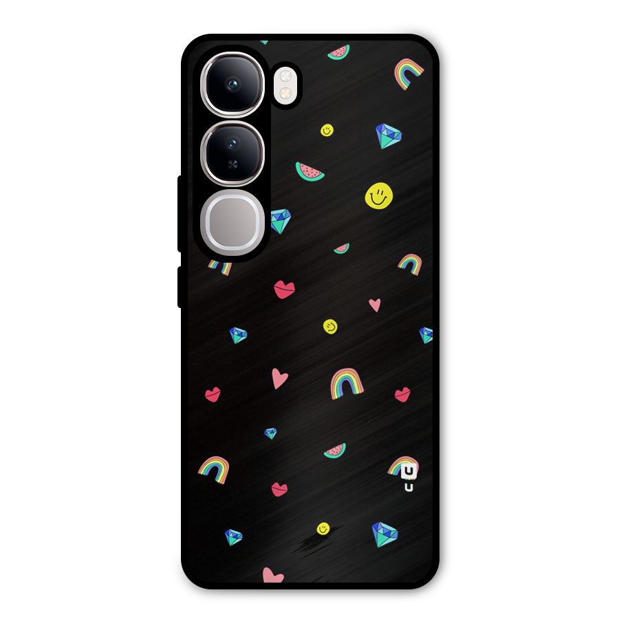 Cute Multicolor Shapes Metal Back Case for Vivo Y300