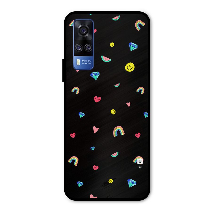 Cute Multicolor Shapes Metal Back Case for Vivo Y31