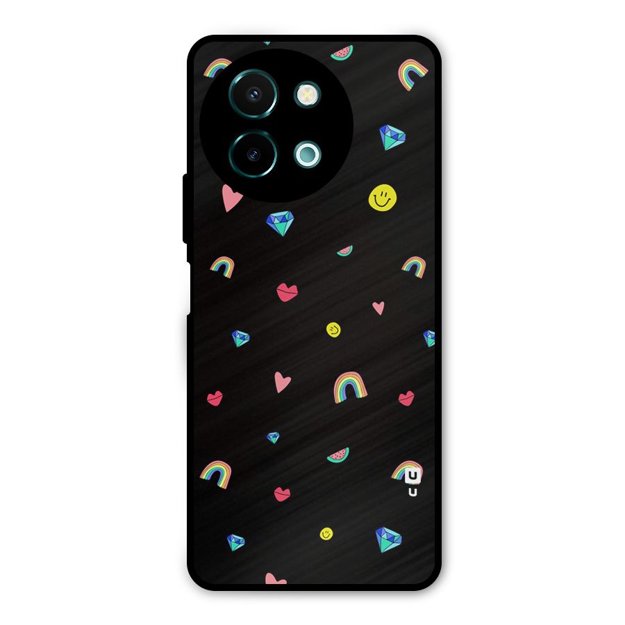 Cute Multicolor Shapes Metal Back Case for Vivo Y58