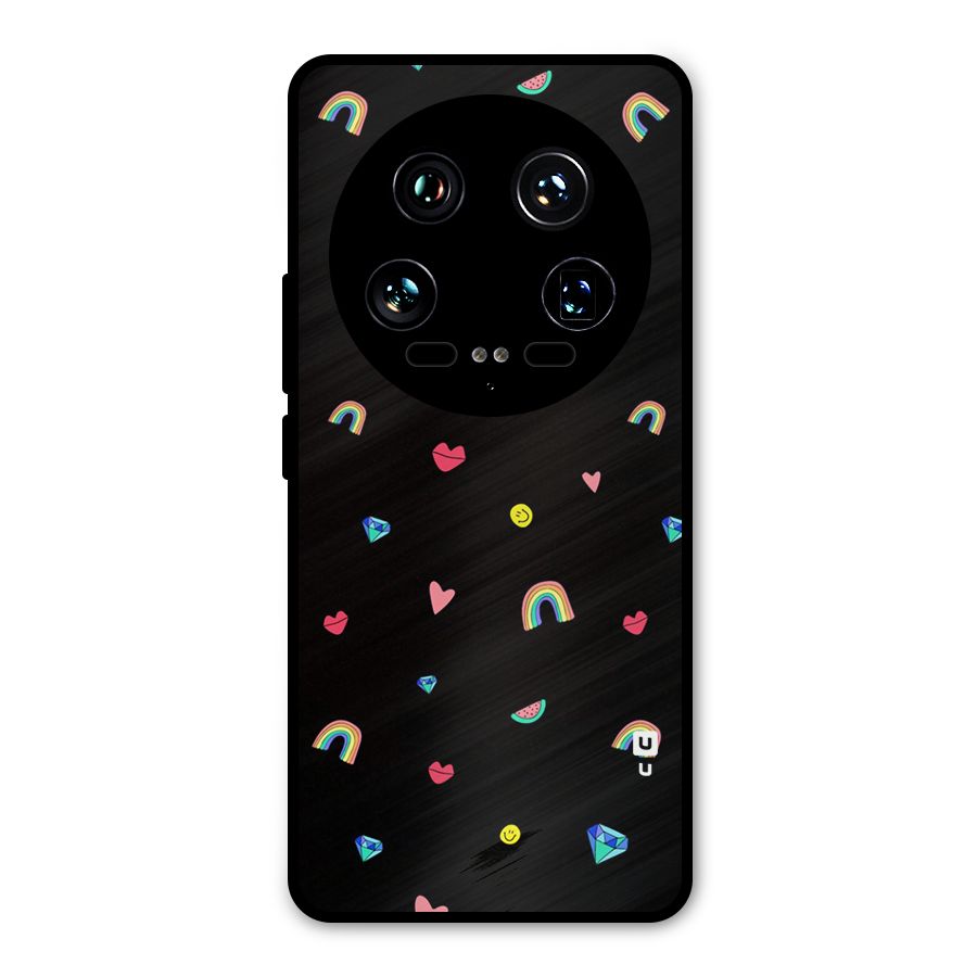 Cute Multicolor Shapes Metal Back Case for Xiaomi 14 Ultra