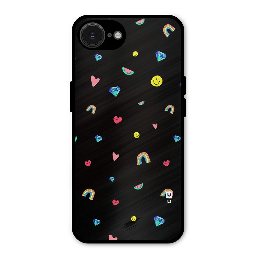 Cute Multicolor Shapes Metal Back Case for iPhone 16e