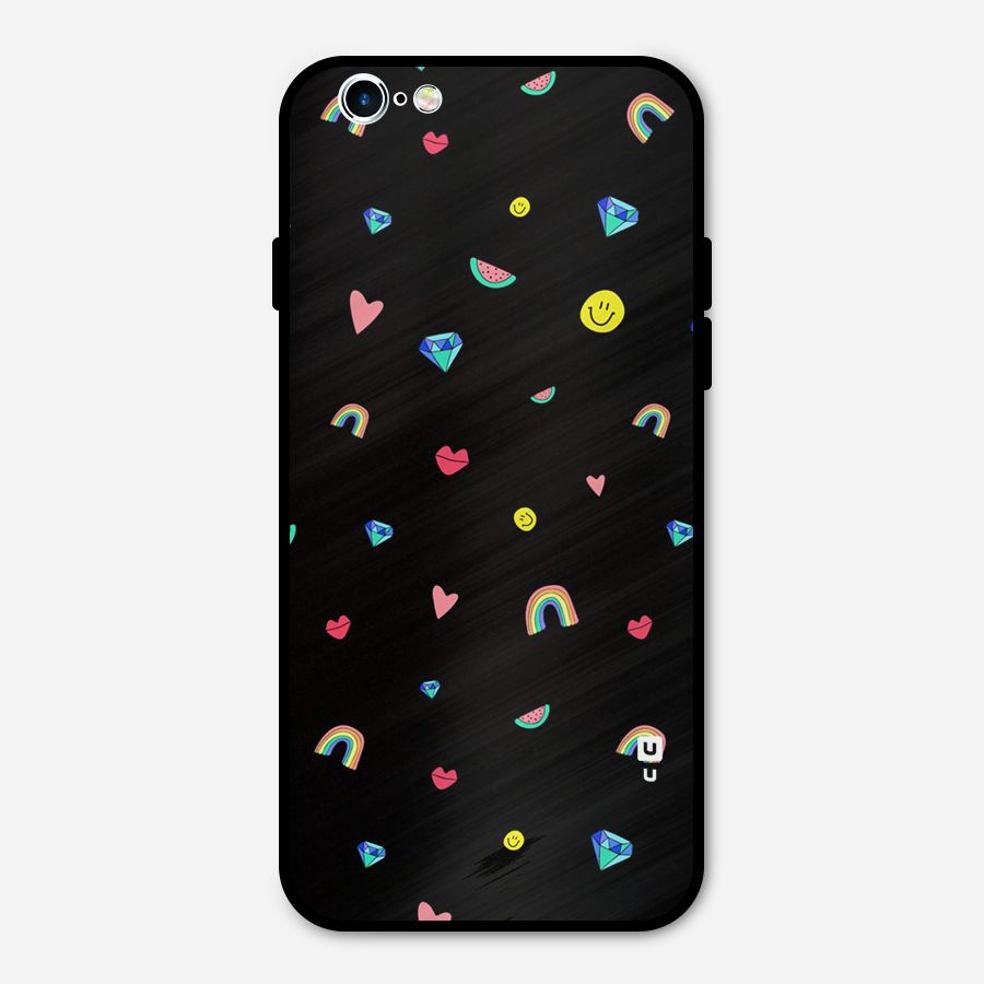 Cute Multicolor Shapes Metal Back Case for iPhone 6 6s