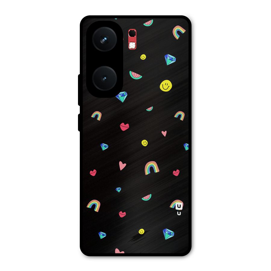 Cute Multicolor Shapes Metal Back Case for iQOO Neo 9 Pro