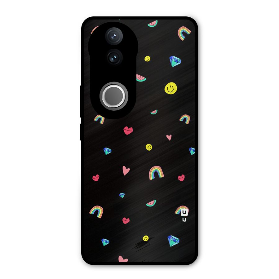 Cute Multicolor Shapes Metal Back Case for iQOO Z10R