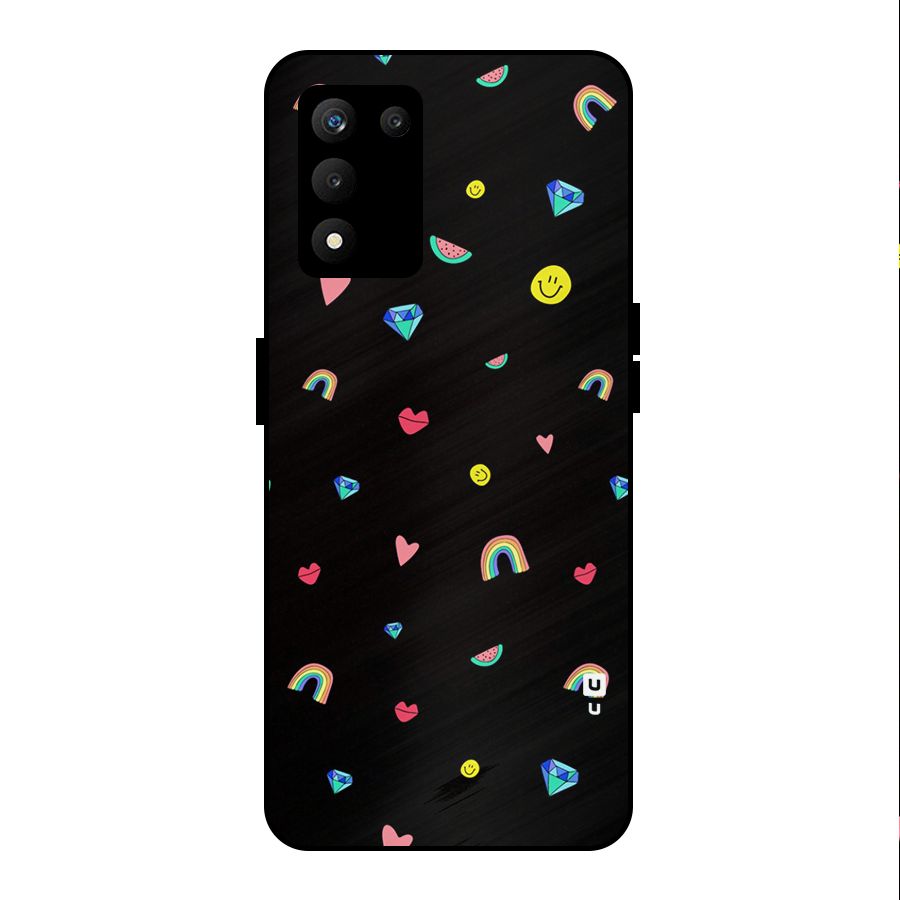 Cute Multicolor Shapes Metal Back Case for realme 9 5G SE