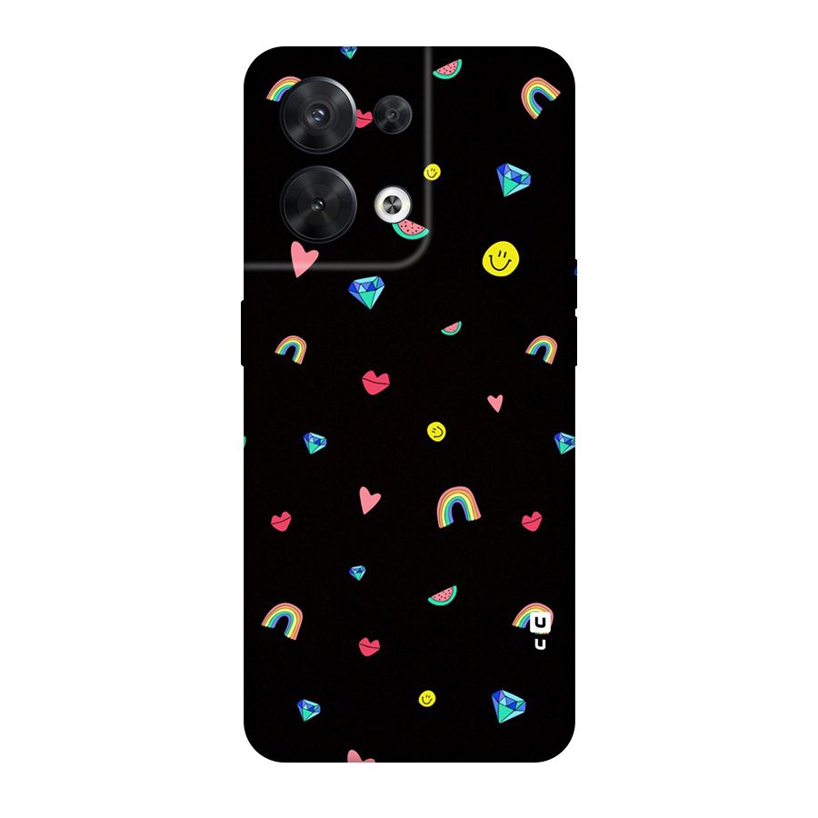 Cute Multicolor Shapes Original Polycarbonate Back Case for Oppo Reno8 5G