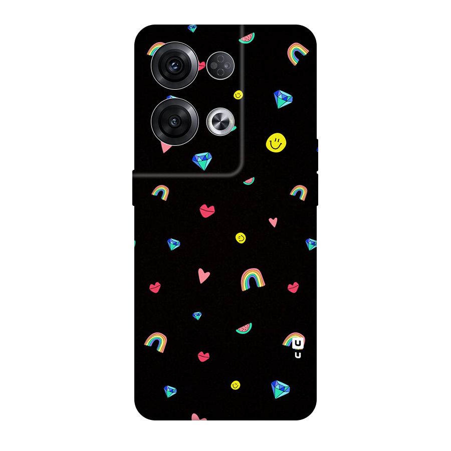 Cute Multicolor Shapes Original Polycarbonate Back Case for Oppo Reno8 Pro 5G
