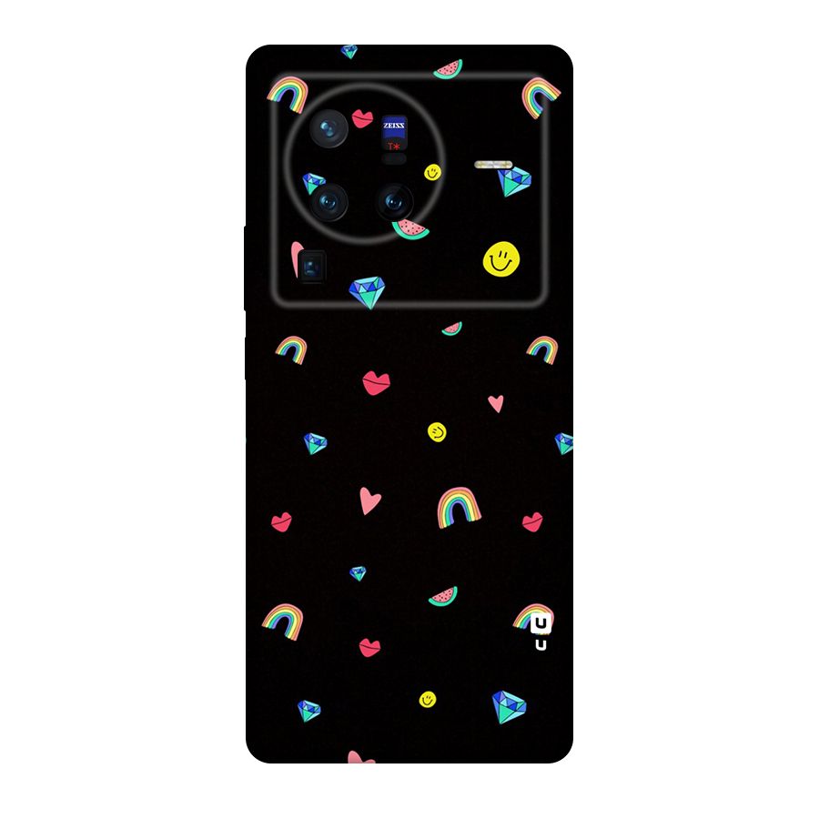 Cute Multicolor Shapes Original Polycarbonate Back Case for Vivo X80