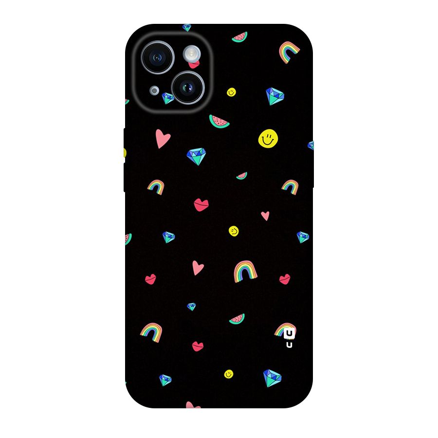 Cute Multicolor Shapes Original Polycarbonate Back Case for iPhone 14
