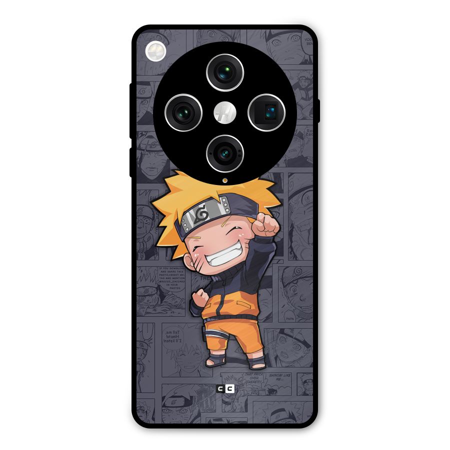 Cute Naruto Uzumaki Metal Back Case for Oppo Find X8 Pro