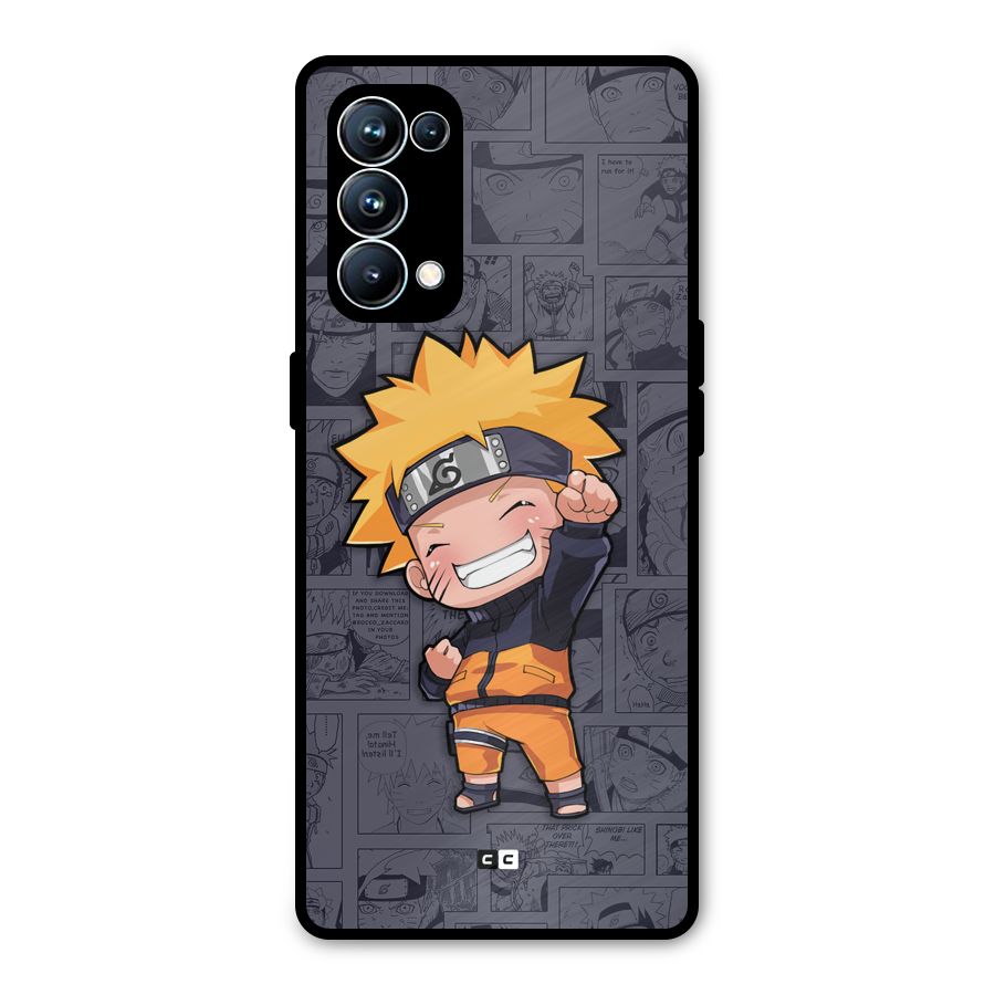 Cute Naruto Uzumaki Metal Back Case for Oppo Reno5 Pro 5G