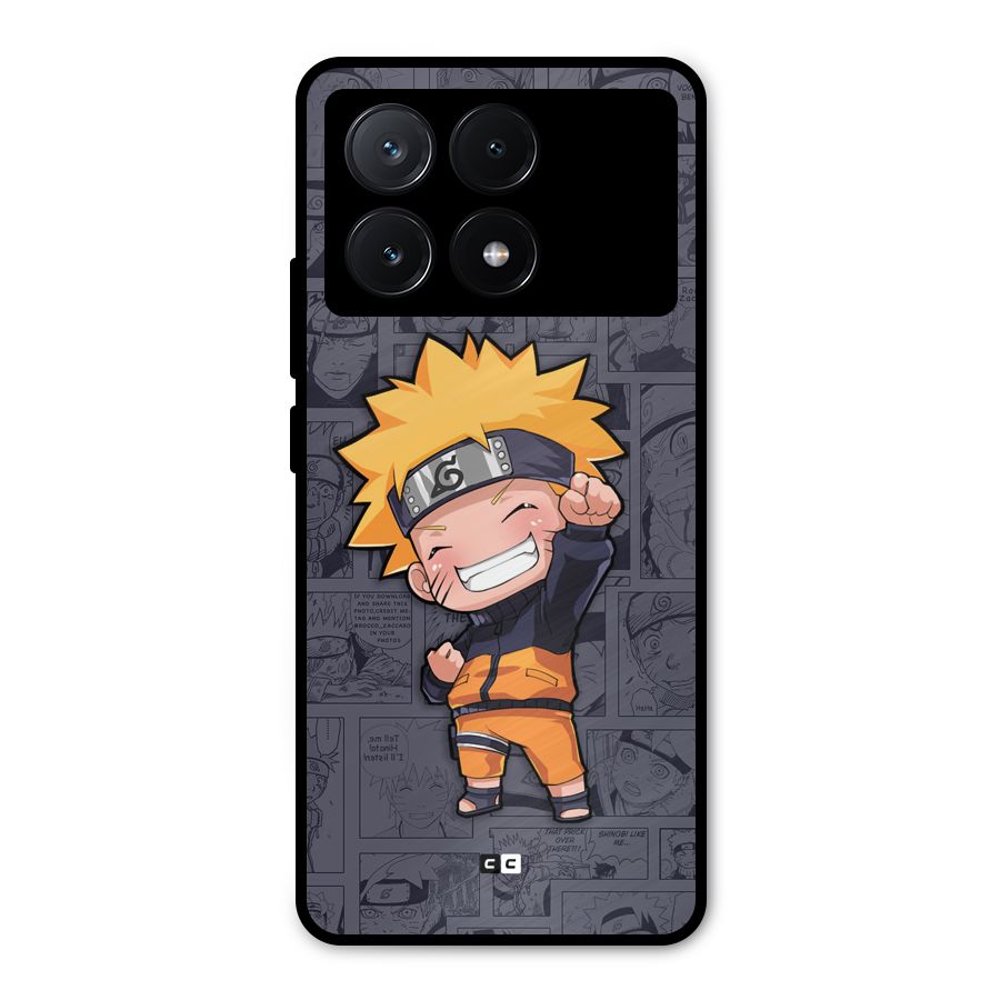 Cute Naruto Uzumaki Metal Back Case for Poco X6 Pro