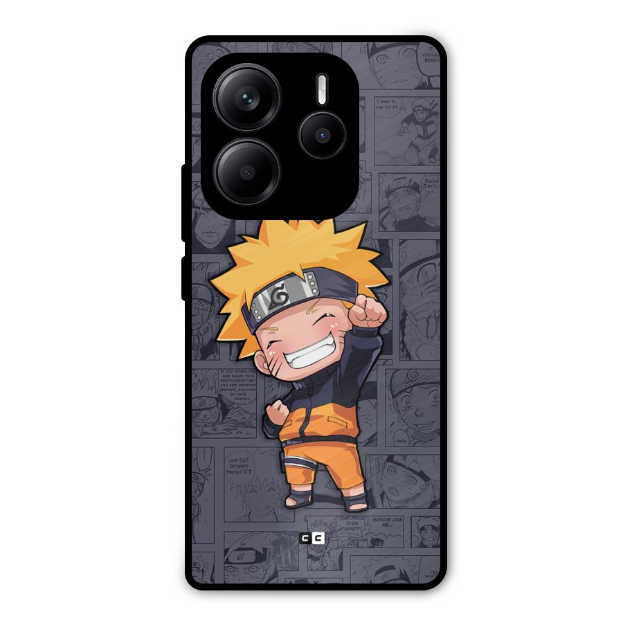 Cute Naruto Uzumaki Metal Back Case for Redmi Note 14 5G