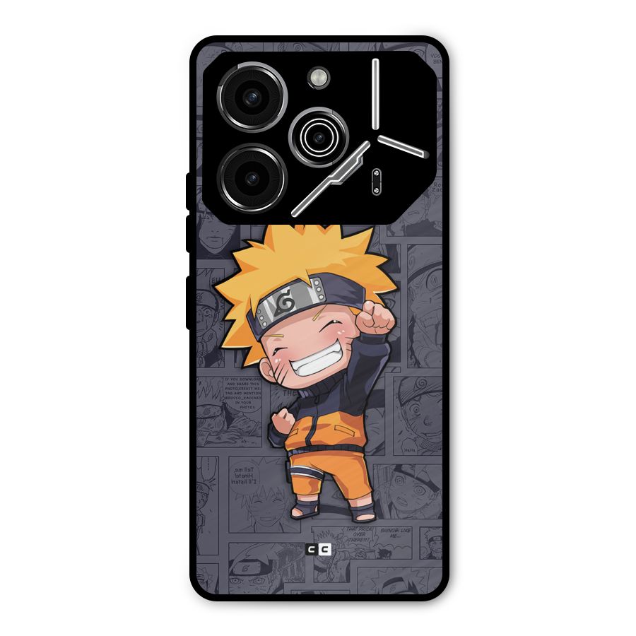 Cute Naruto Uzumaki Metal Back Case for Tecno Pova 6 Pro