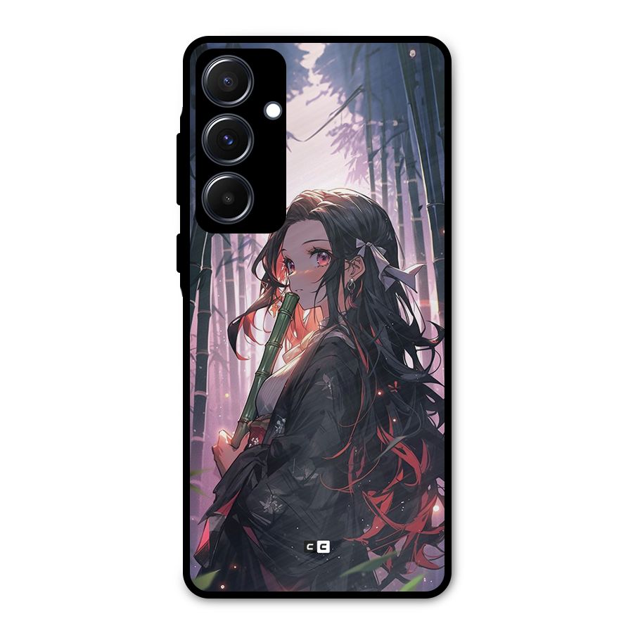 Cute Nezuko Metal Back Case for Galaxy A55