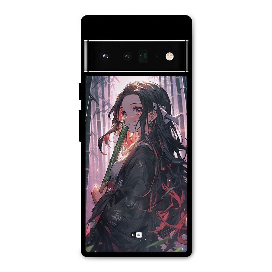 Cute Nezuko Metal Back Case for Google Pixel 6 Pro