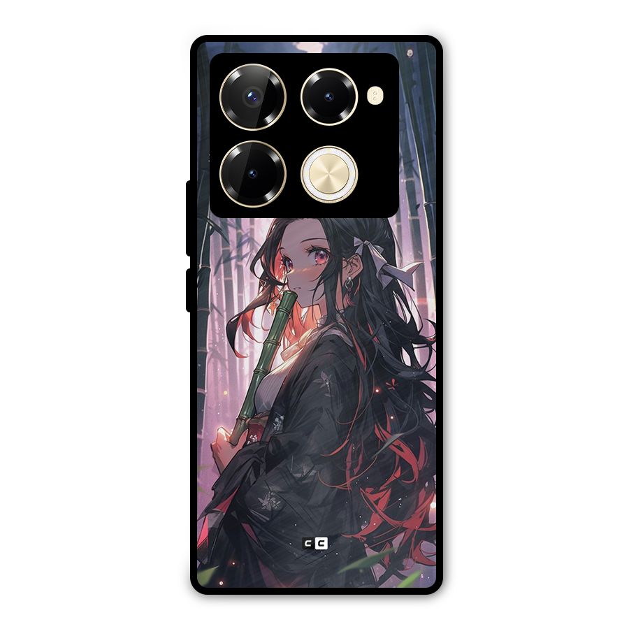 Cute Nezuko Metal Back Case for Infinix Note 40 Pro Plus