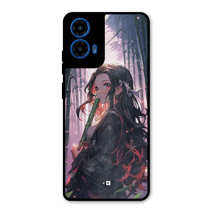 Cute Nezuko Metal Back Case for Moto G45