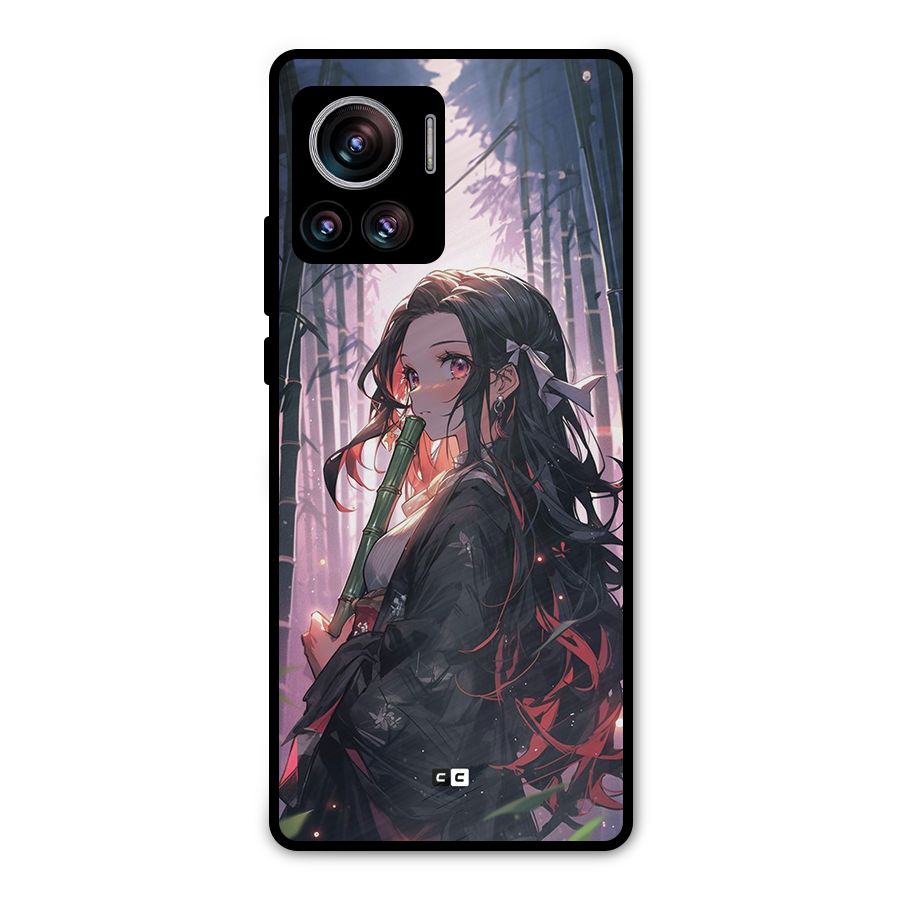 Cute Nezuko Metal Back Case for Motorola Edge 30 Ultra