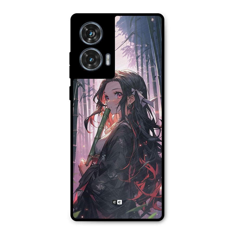 Cute Nezuko Metal Back Case for Motorola Edge 50 Fusion