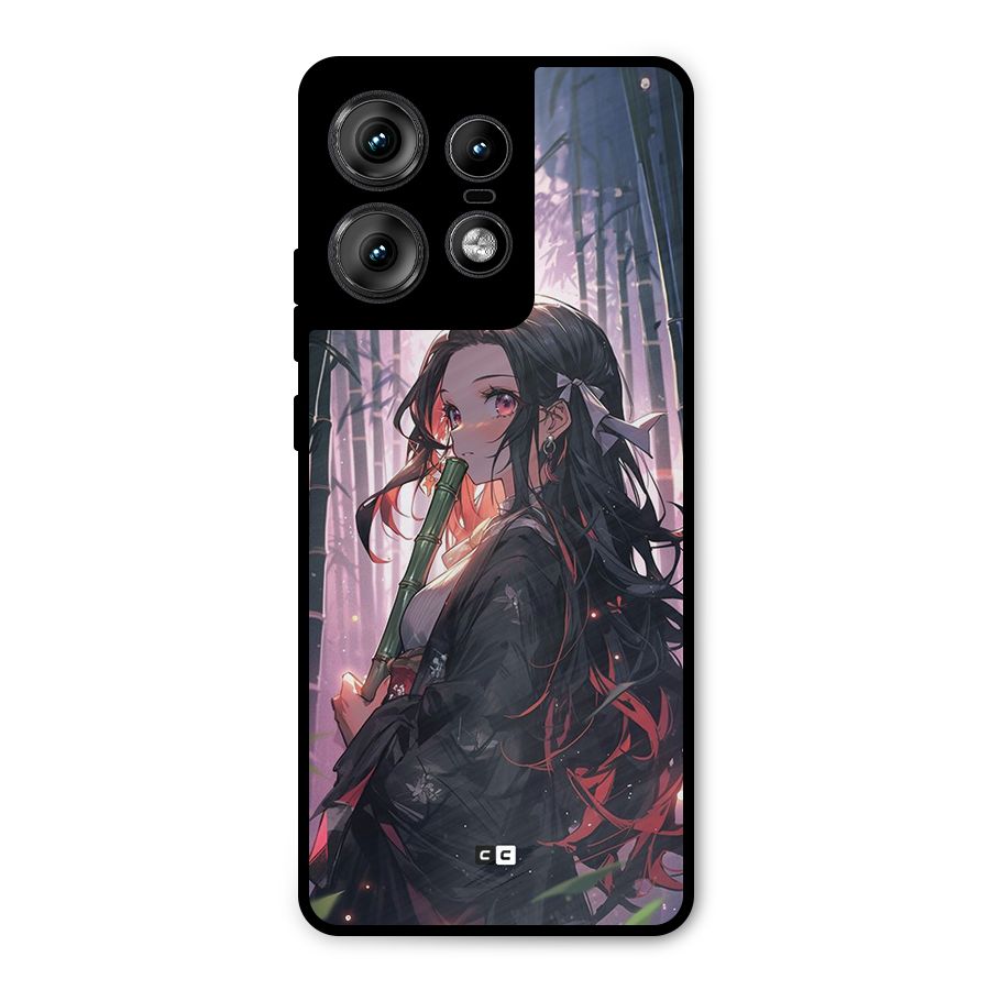 Cute Nezuko Metal Back Case for Motorola Edge 50 Pro