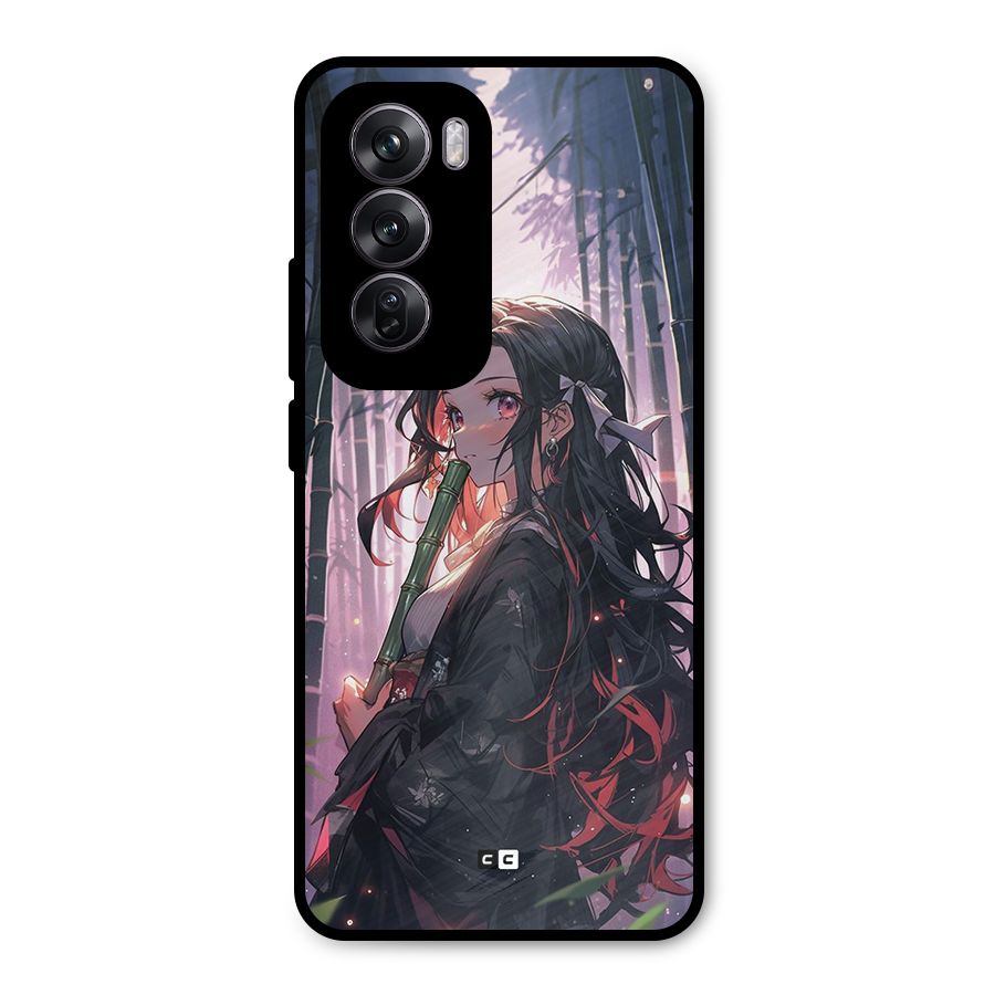 Cute Nezuko Metal Back Case for Oppo Reno12 Pro