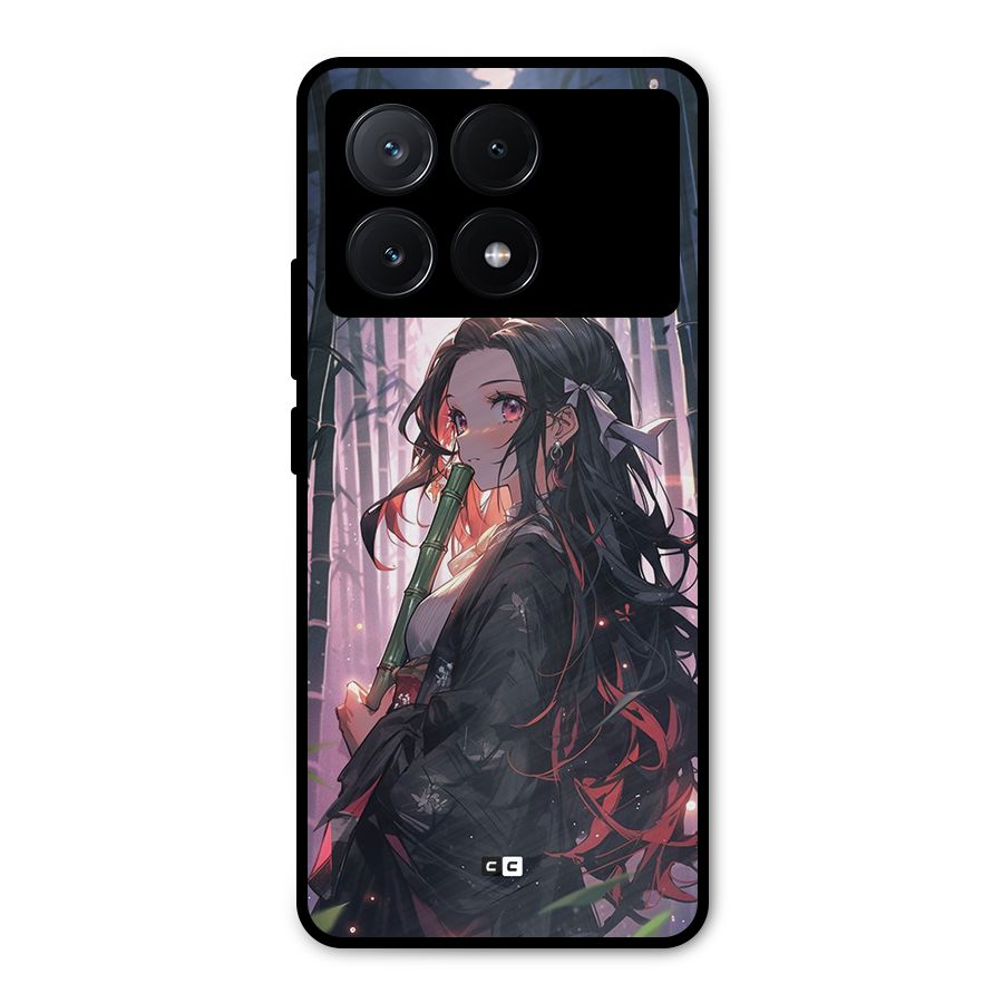 Cute Nezuko Metal Back Case for Poco X6 Pro
