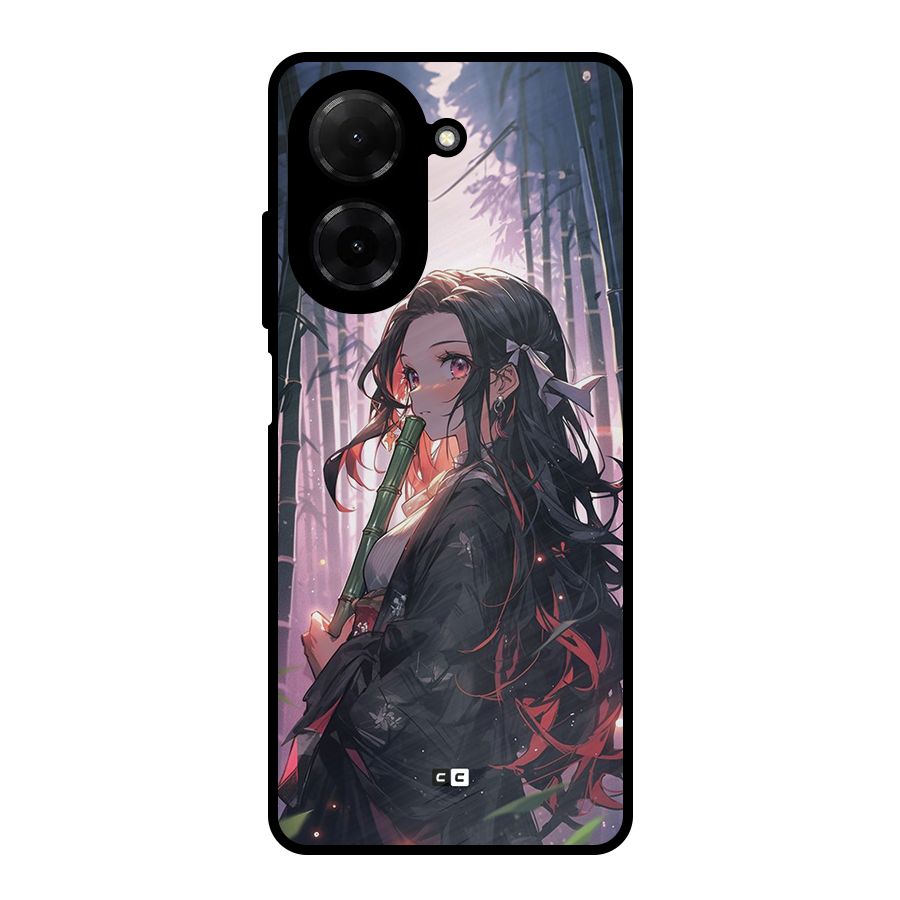 Cute Nezuko Metal Back Case for Redmi A5 4G