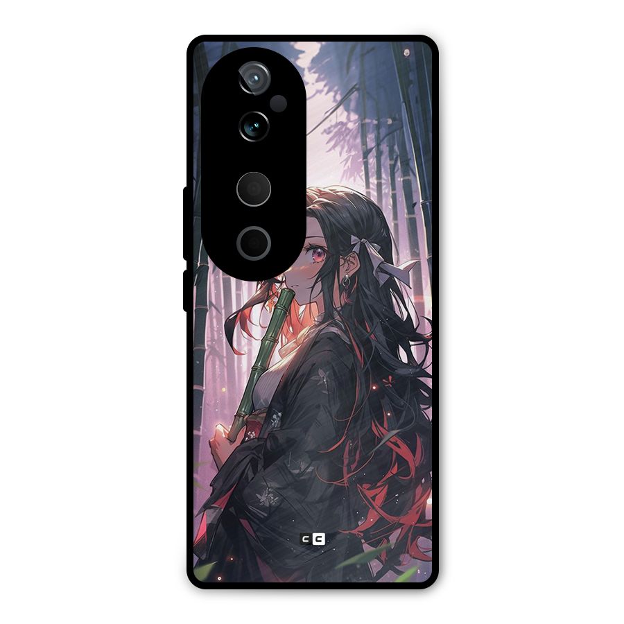 Cute Nezuko Metal Back Case for Vivo T3 Ultra