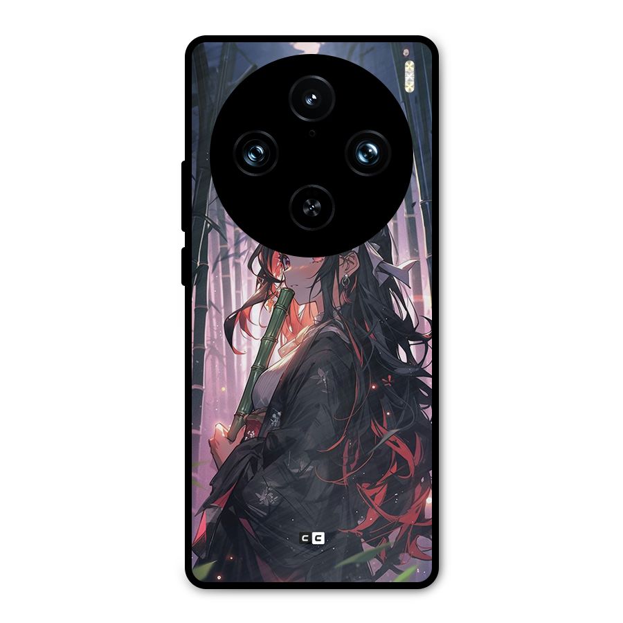 Cute Nezuko Metal Back Case for Vivo X100 Pro