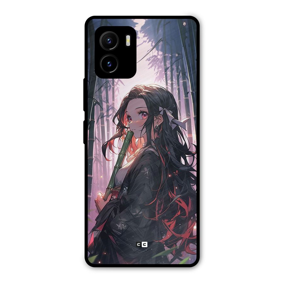 Cute Nezuko Metal Back Case for Vivo Y15s