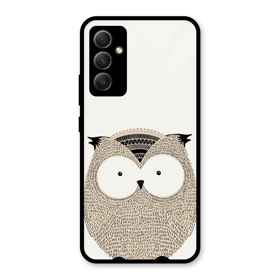 Cute Owl Glass Back Case for Galaxy A34