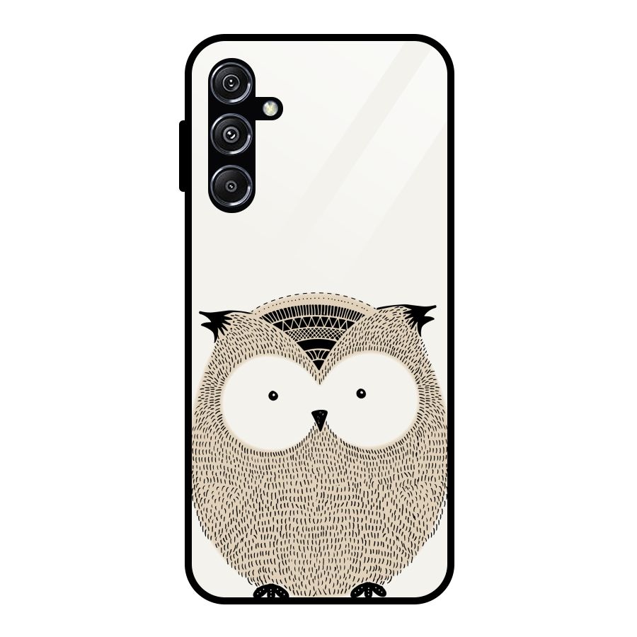 Cute Owl Glass Back Case for Galaxy M34 5G