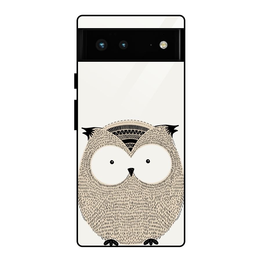Cute Owl Glass Back Case for Google Pixel 6