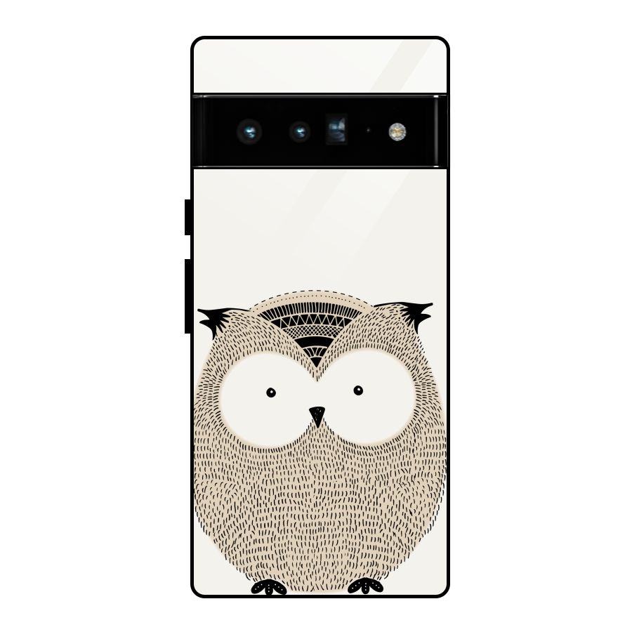Cute Owl Glass Back Case for Google Pixel 6 Pro