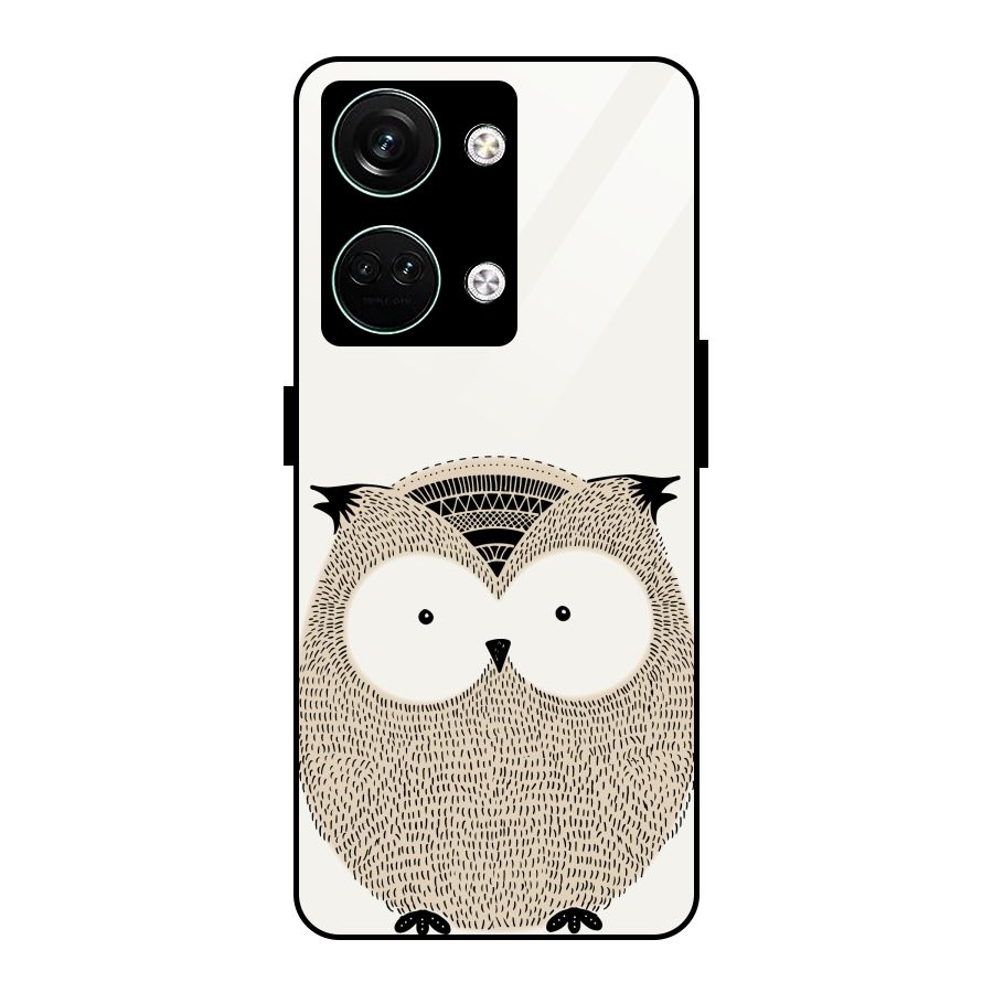Cute Owl Glass Back Case for Oneplus Nord 3