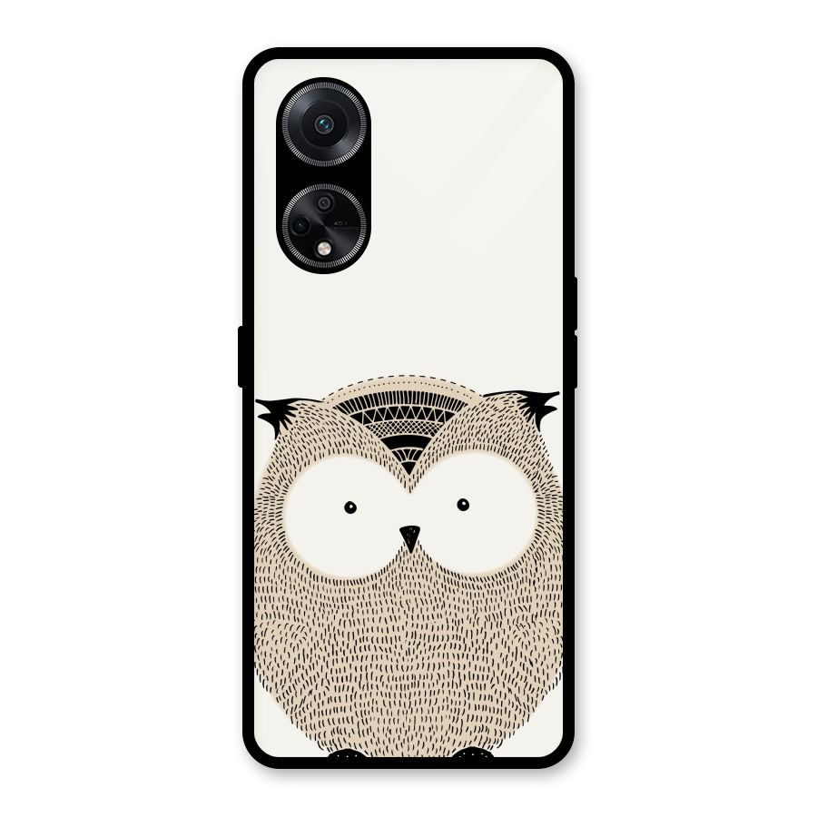 Cute Owl Glass Back Case for Oppo F23