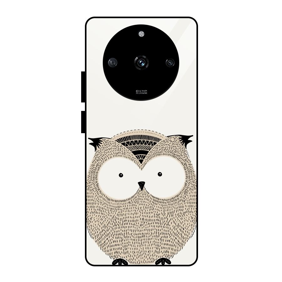 Cute Owl Glass Back Case for Realme Narzo 60 5G